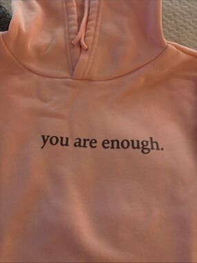 Peach 'you are enough.' Graphic Hoodie